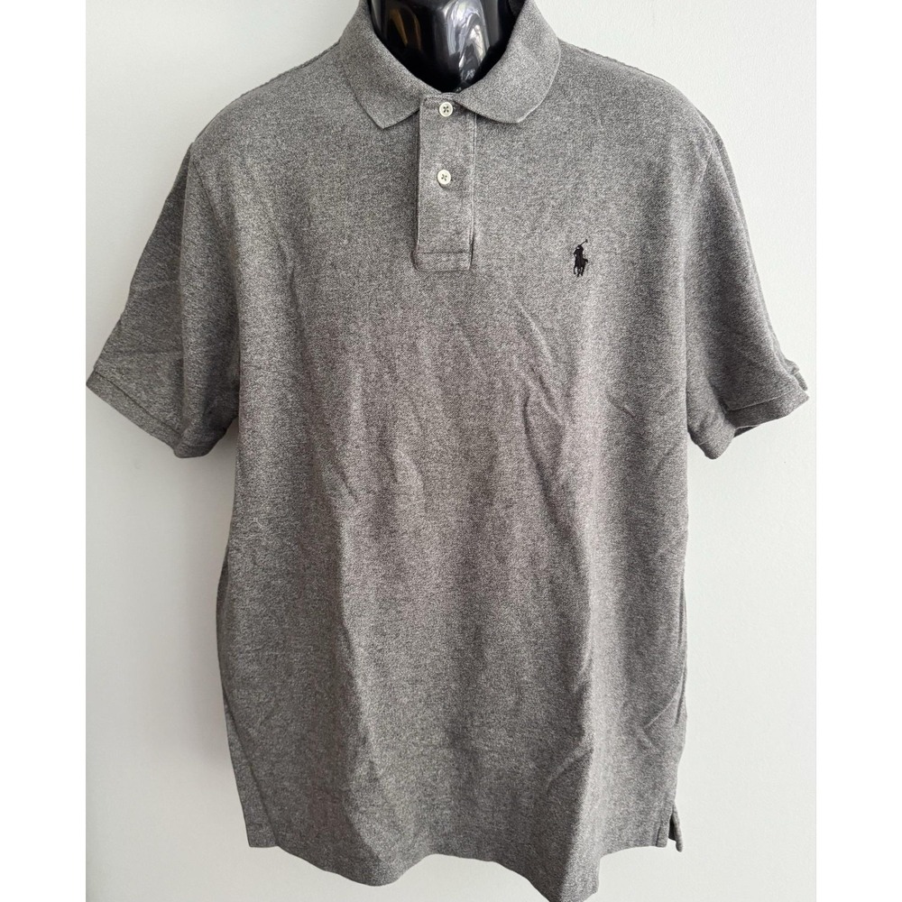 Polo Ralph Lauren Polo Shirt Mens XL Gray Classic Fit Cotton Short Sleeve